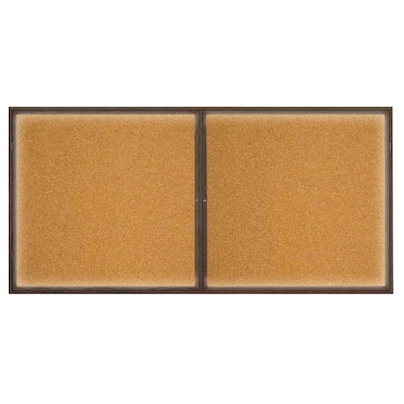 United Visual Products Open Faced Traditional Corkboard, 12x36" UV639A-BLACK-BUFF